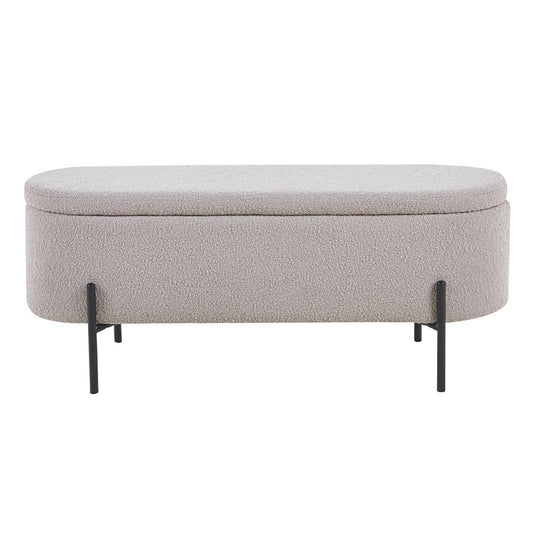Bed bench with storage space function taupe