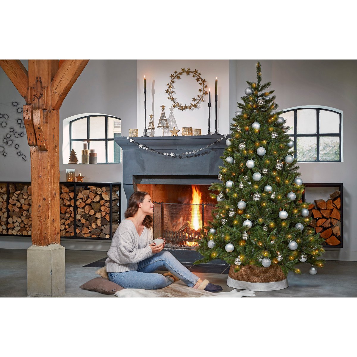Weihnachtsbaumrock gebrochenes Weiß
