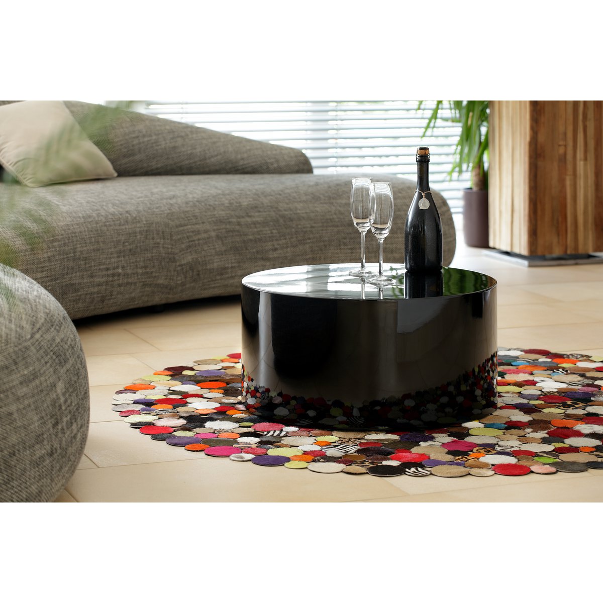 Coffee table Ø 60 cm round black