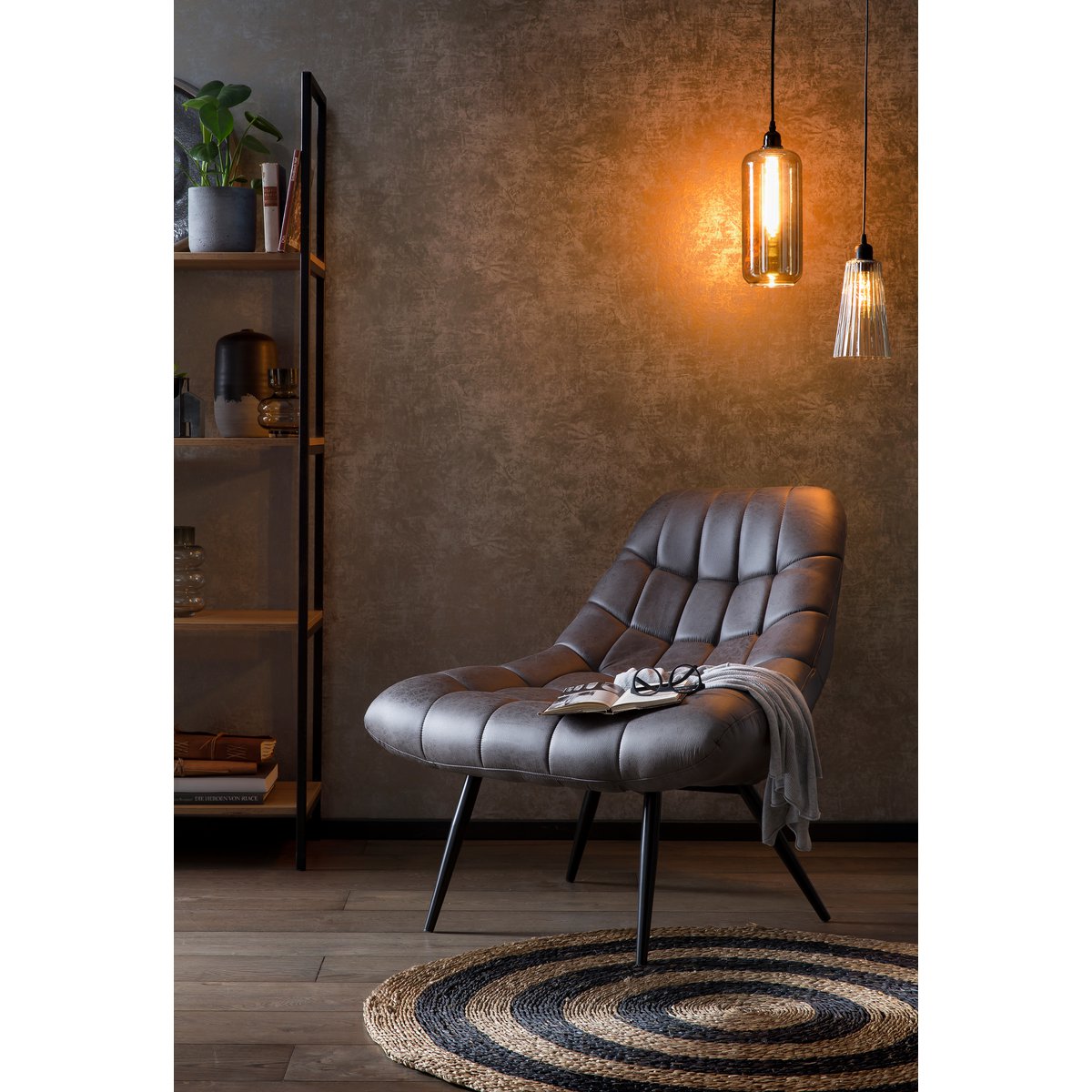 Armchair XXL faux leather dark brown