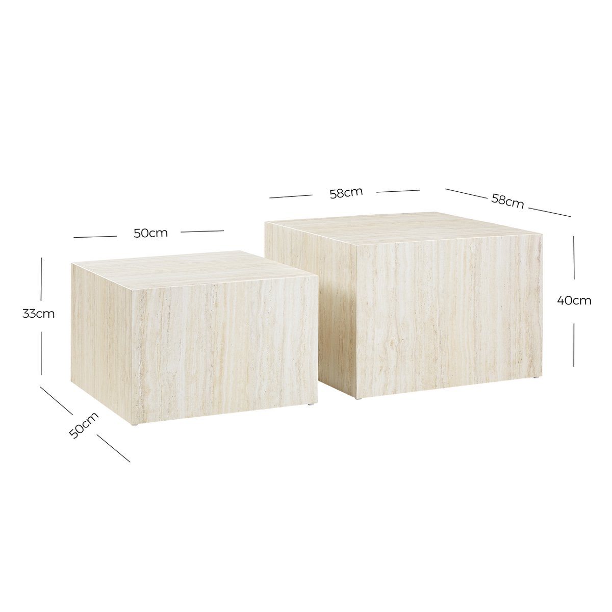 Couchtisch Travertine 2er Set