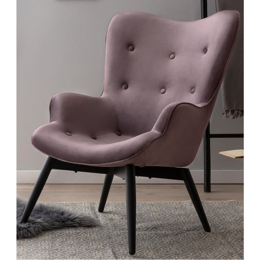 Armchair rose velvet
