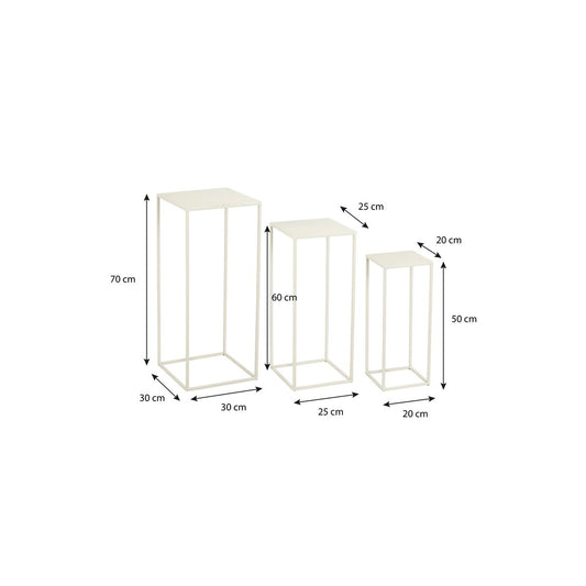 Beistelltischset Quinty Offwhite