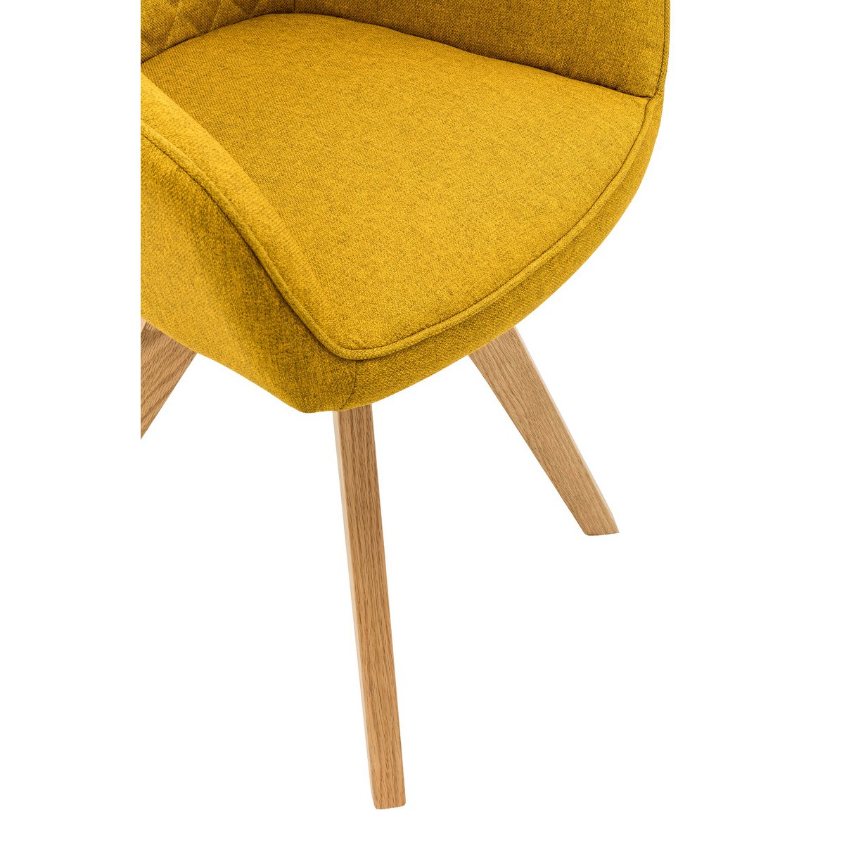 Armchair set of 2 curry yellow textile
