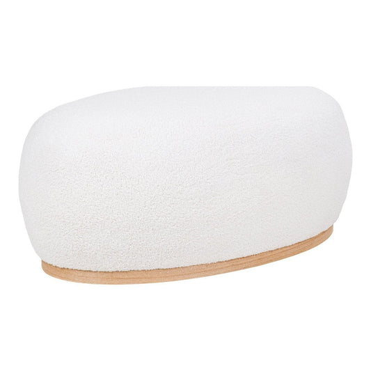 Manhattan Pouf – Weiß, MDF/Kiefernholz/Schaum/Polyester, 88,5 x 54,5 x 36 cm