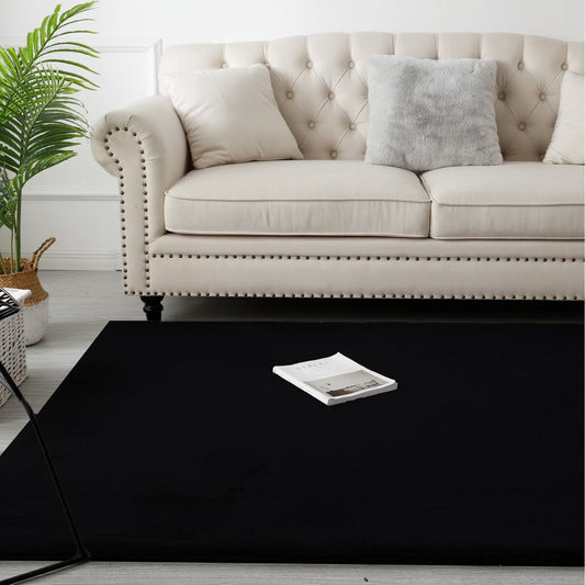 Flauschiger Teppich Schwarz 80x150CM
