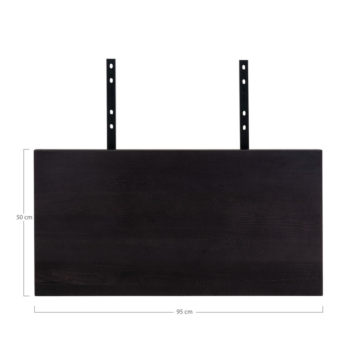 Verlängerungsplatten für Tisch Toulon/Montpellier/Bordeaux – Schwarz, Eiche/Stahl, 95 x 50 x 4 cm – 2er-Set