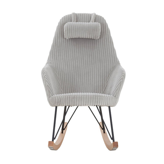 Rocking chair Gray textured fabric