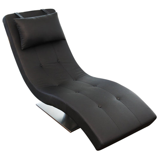 Relaxation lounger black imitation leather look