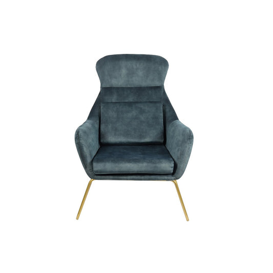 Relax armchair made of velvet velor blue