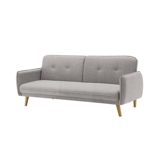3-seater sofa textured fabric fine light gray