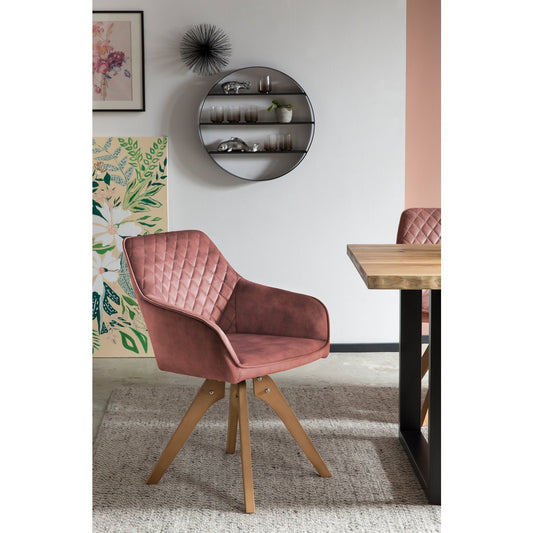 Armchair vintage velvet velor, rose
