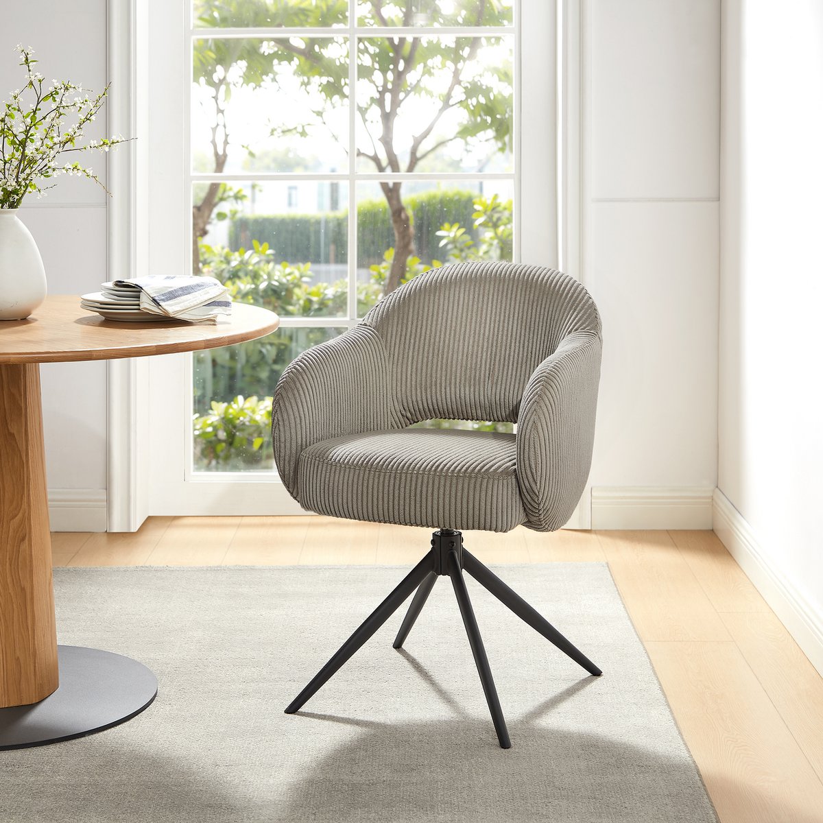 Arm chair Cord-optics light gray