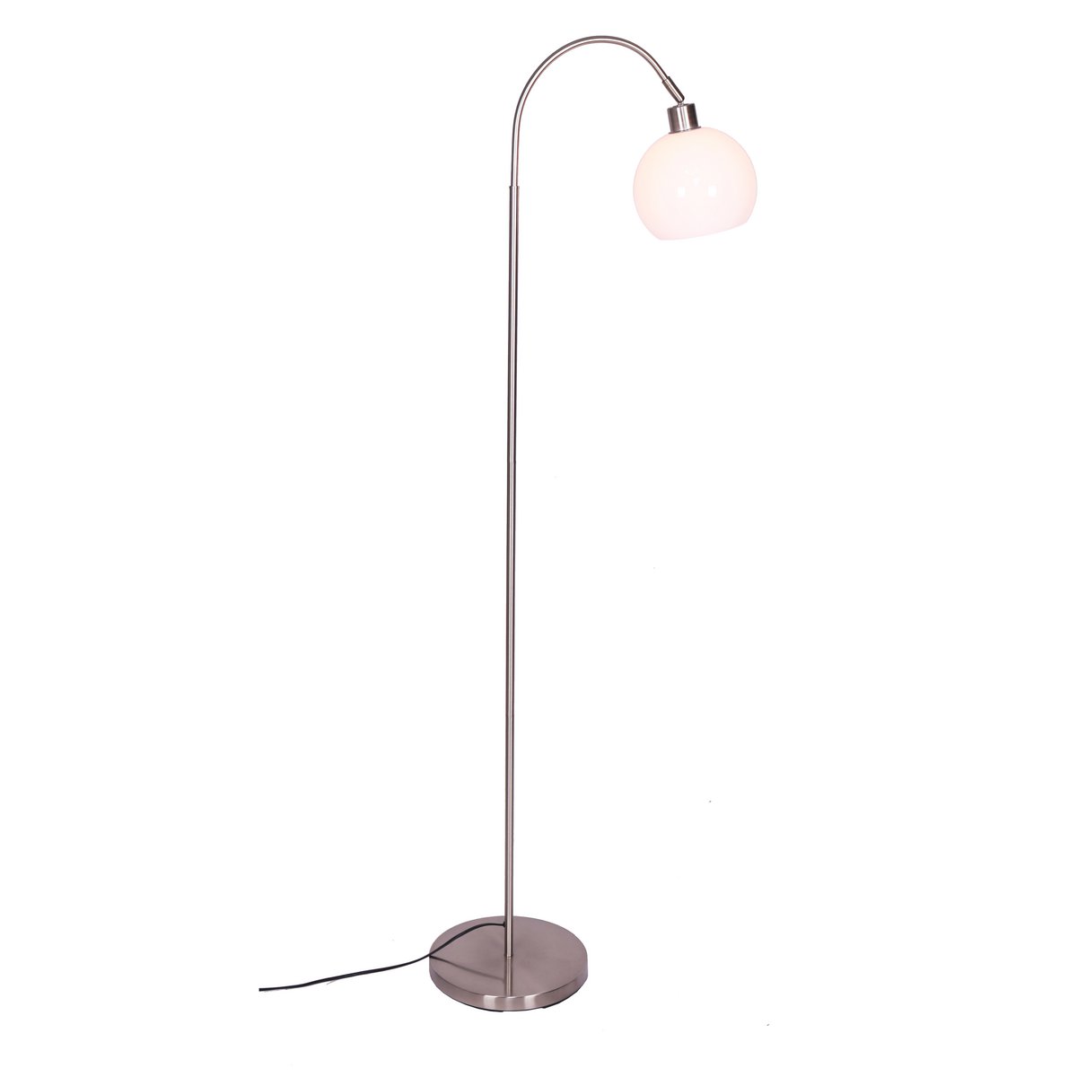 Metal floor lamp with plastic shade
