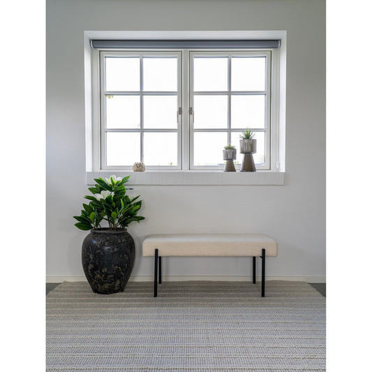 Swindon Bank – Weißes Bouclé, 100 x 36 x 42,5 cm