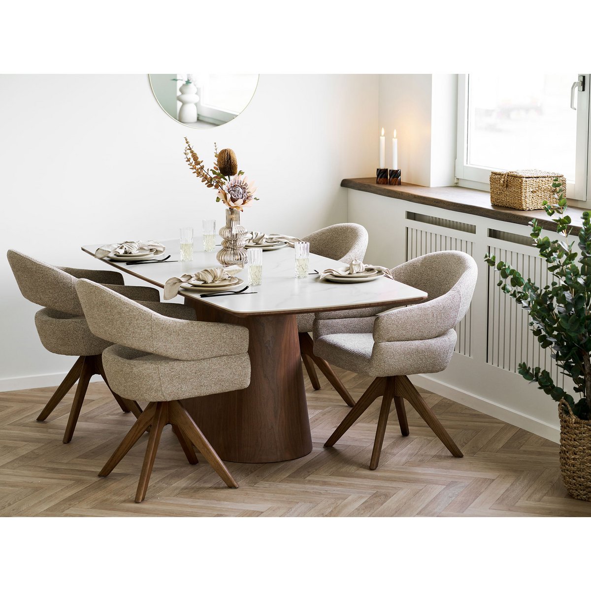 Viola Speiseteller, Keramik, Beige, ø27 cm, 4er-Set