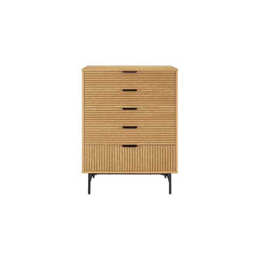 Kommode hoch 80 cm Eiche Echtholzfurnier