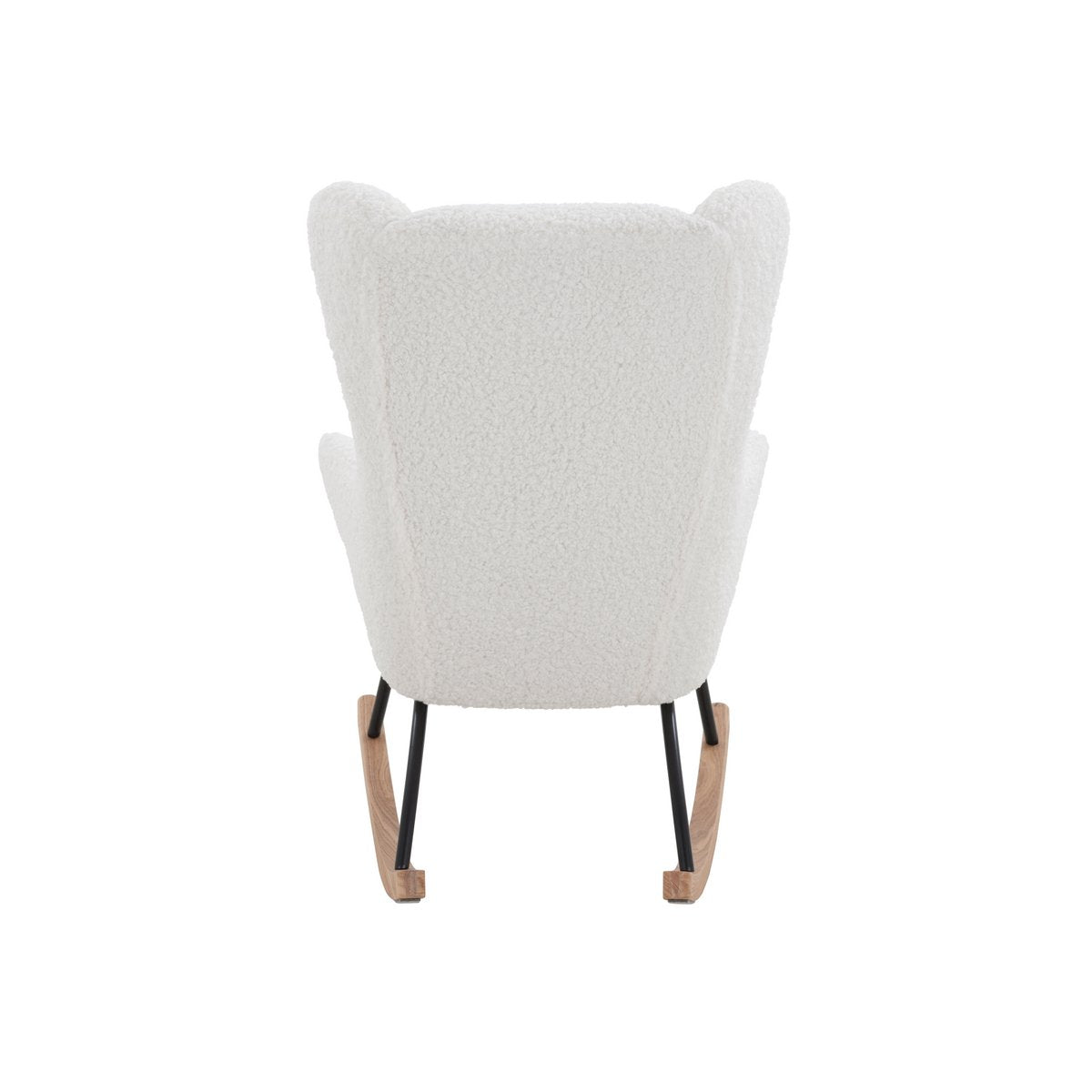 White teddy fur rocking chair