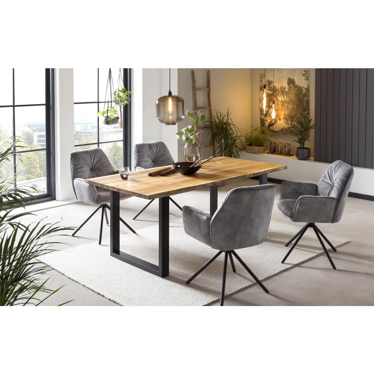 Armchair with 360° swivel function, gray