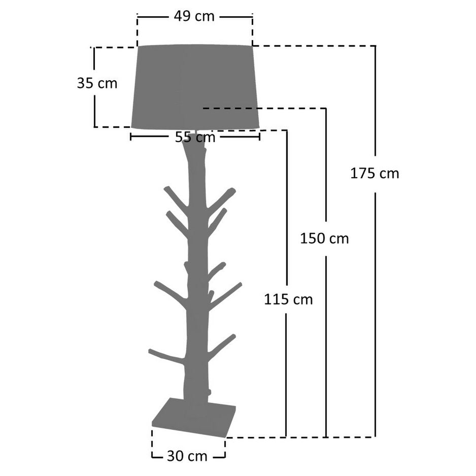 Floor lamp driftwood natural/white 175 cm
