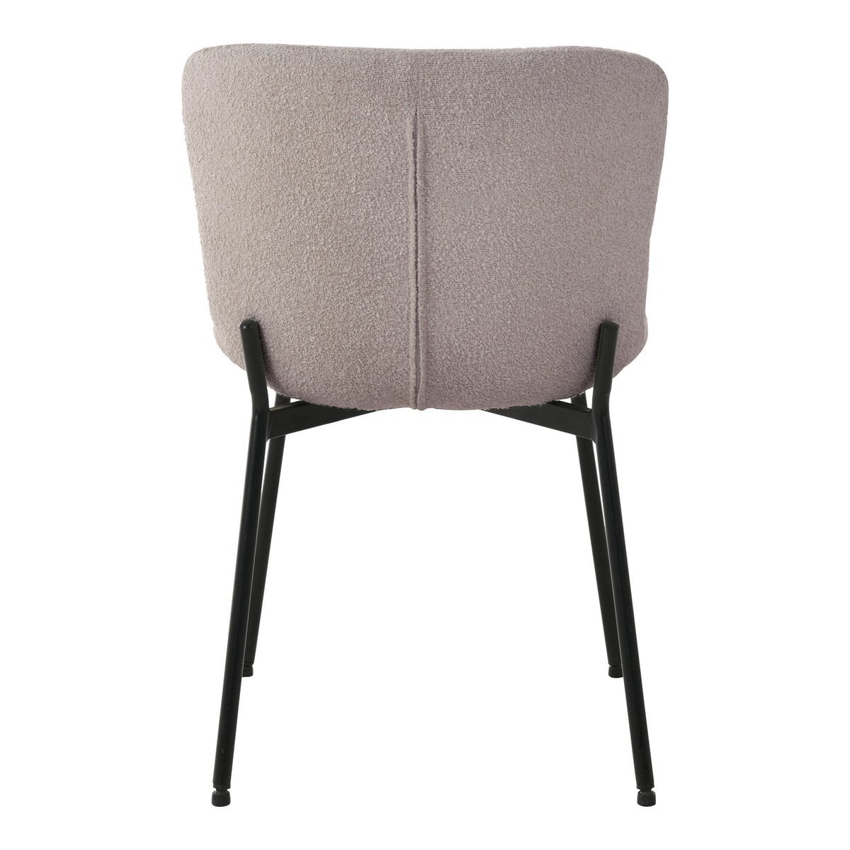 Maceda Esszimmerstuhl – Beige Bouclé, schwarze Beine – 2er-Set