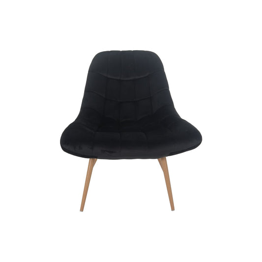 Armchair XXL velvet black metal wood look