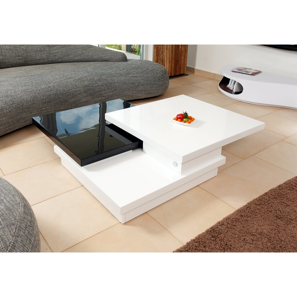 Coffee table 120X80 cm white/black