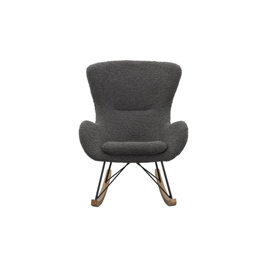 Rocking chair teddy fur dark gray