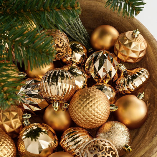 Weihnachtskugelset Unzerbrechliche Kugeln Kupfer