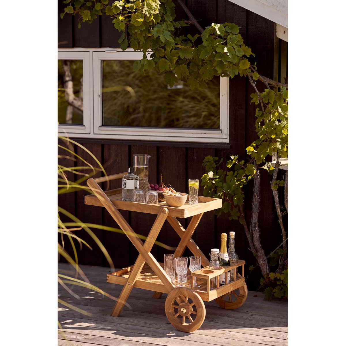 Pasaku Teewagen, Teak, natur, 86x50x81 cm