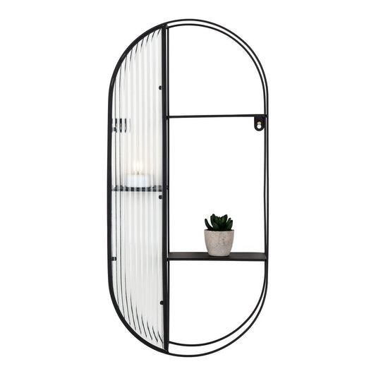 Newcastle Shelf - Regal, Stahl/Glas, schwarz, 3 Regale, 32x11x68 cm