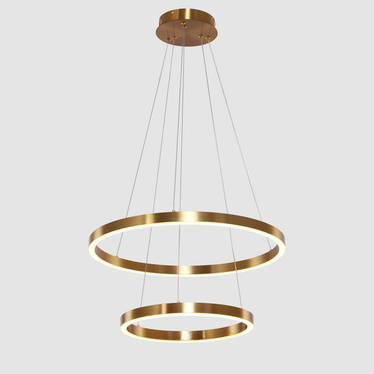 Hängende Lampe Neo Kupfer Gold | 2-Ring 40+60 cm
