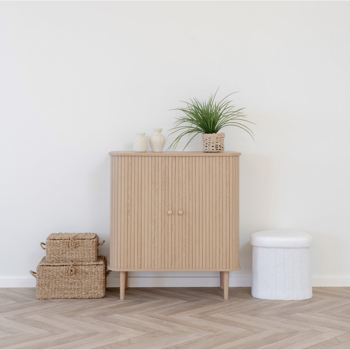 Nikko Sideboard – Natur, MDF/Kiefer, 80 x 40 x 87 cm