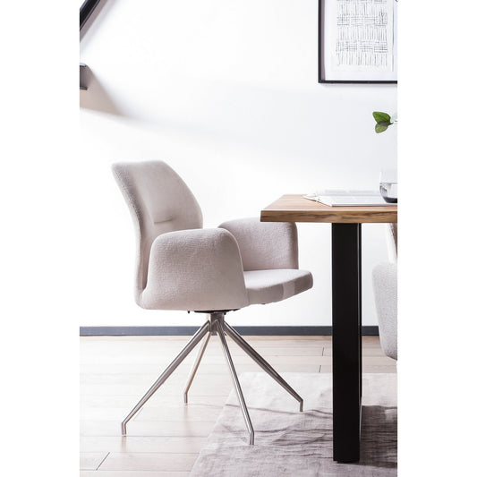 Armchair with 180° rotation function light gray, seat with pocket spring core