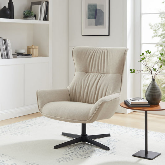 Armchair structural fabric beige