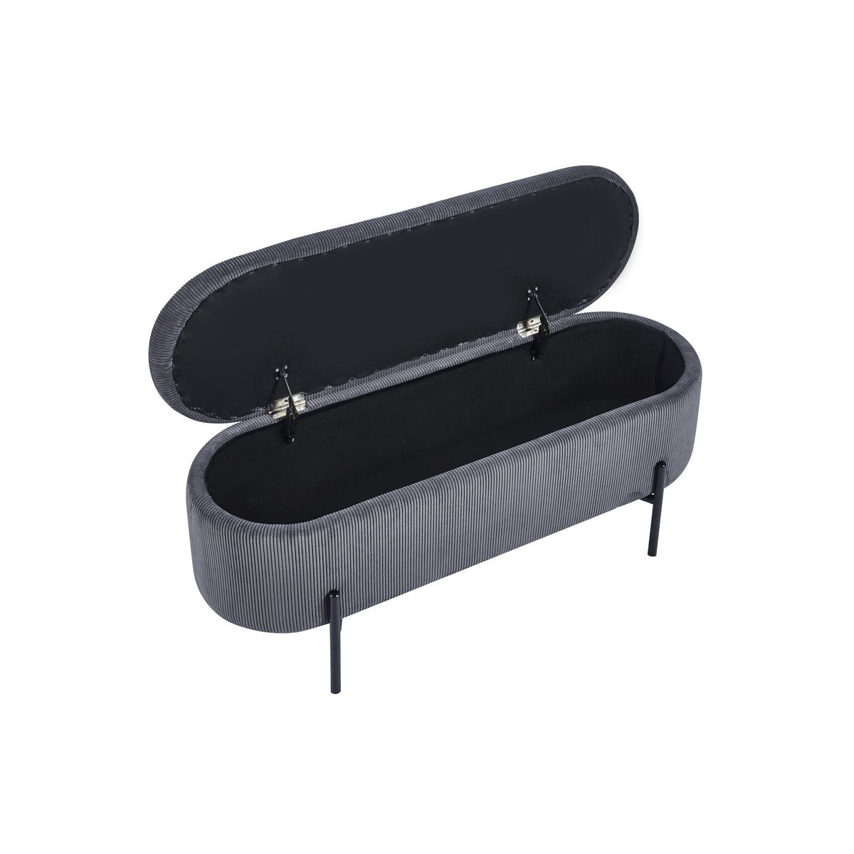 Bed bench with storage function gray