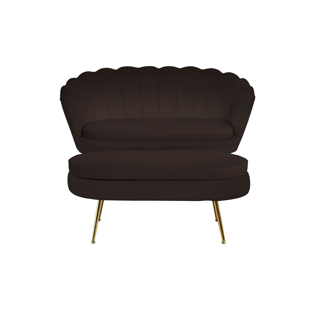 Velvet Shell Sofa Black