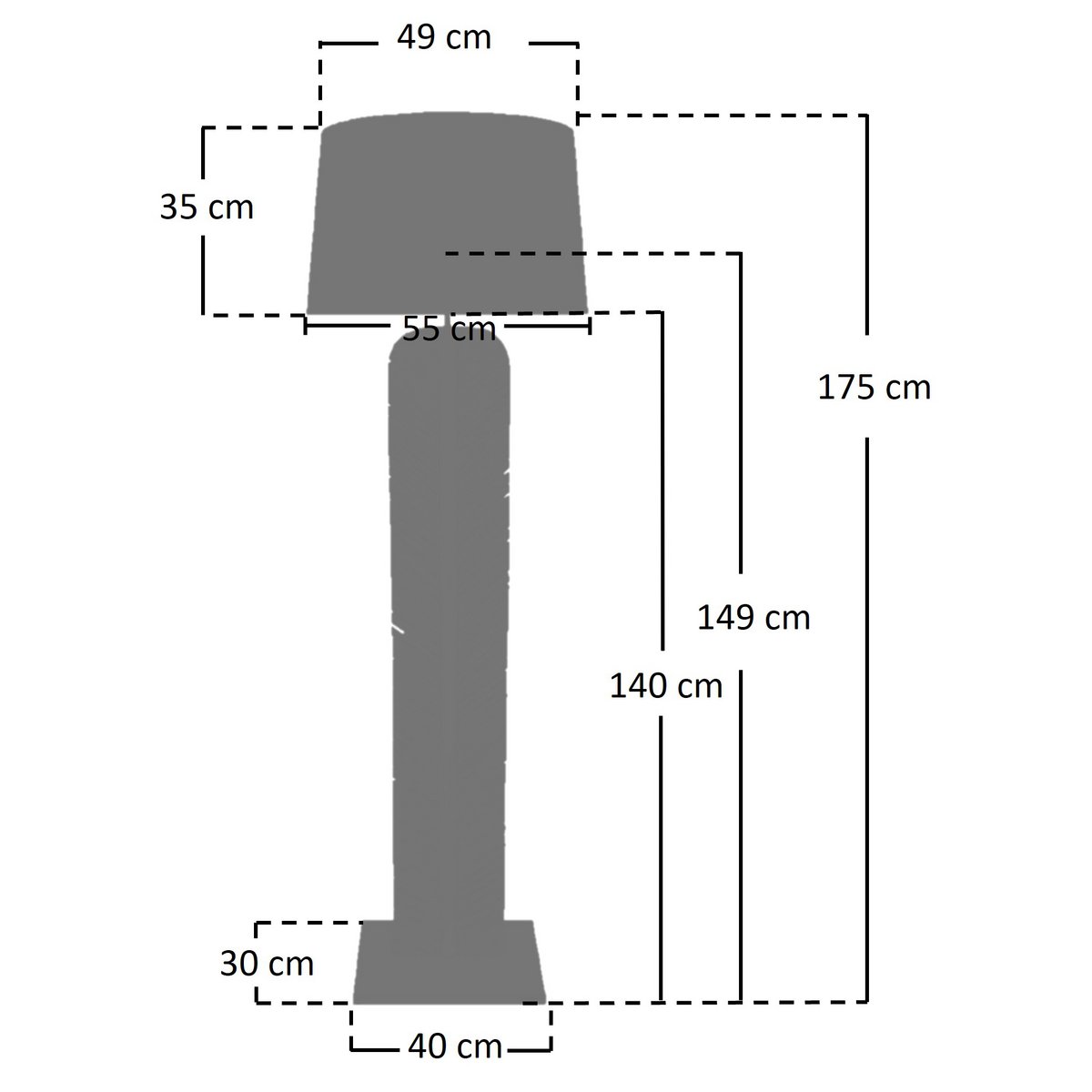 Stehleuchte Treibholz Weiß 175 cm