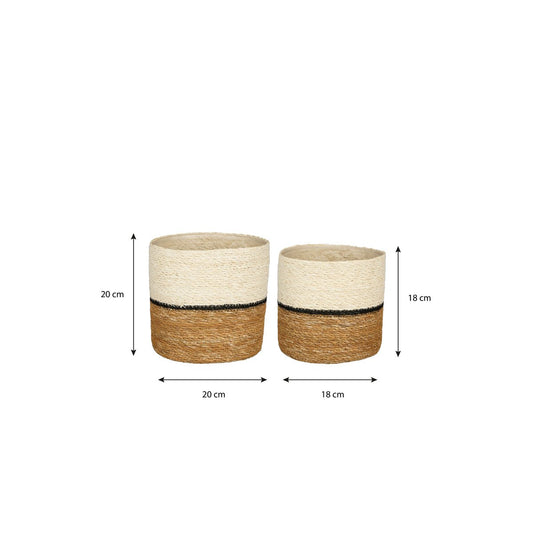 Plantenmanden-Set Damian Wit