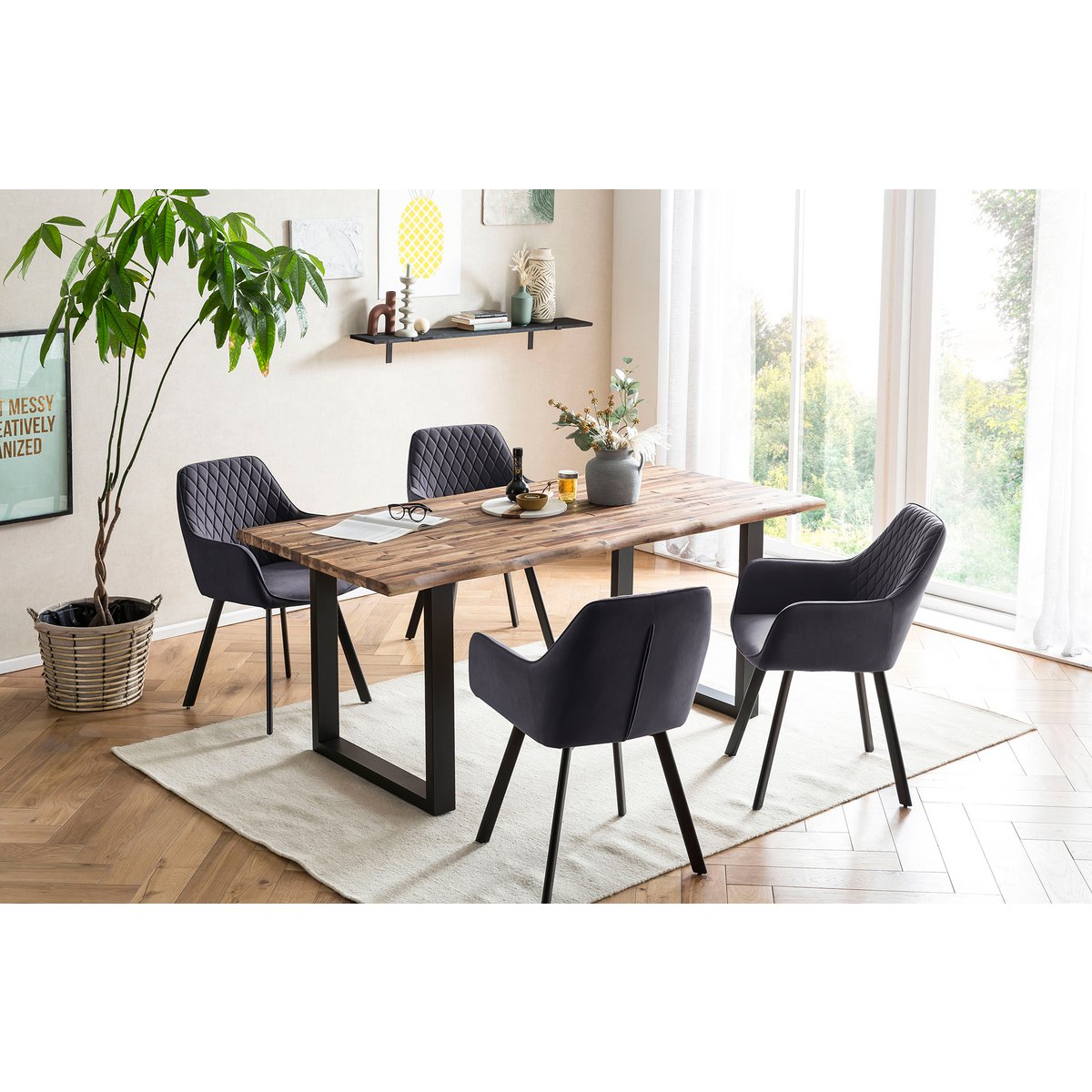 Set of 2 armchairs grey