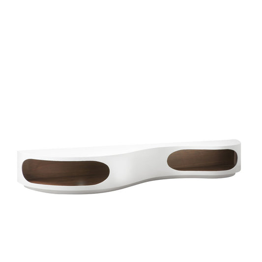 Lowboard 200x50x30 cm white/walnut