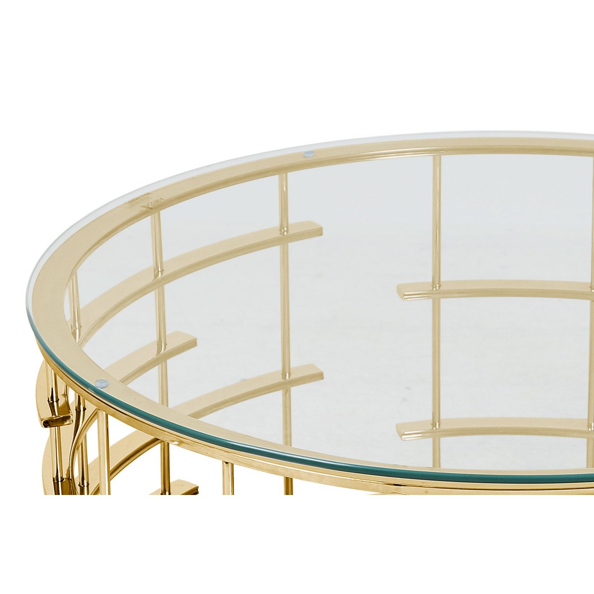 Coffee table gold/clear Ø 90 cm