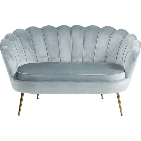 Velvet shell sofa in light grey