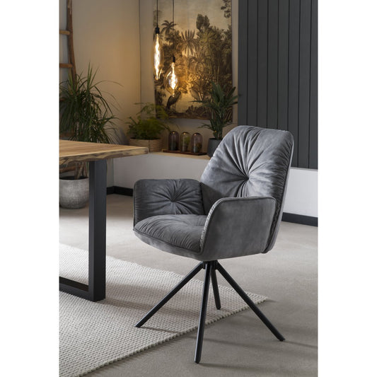 Armchair with 360° swivel function, gray