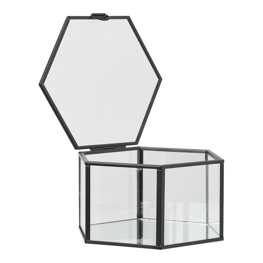 Torpe Box, Glas/Metall, klar/schwarz, 2er-Set