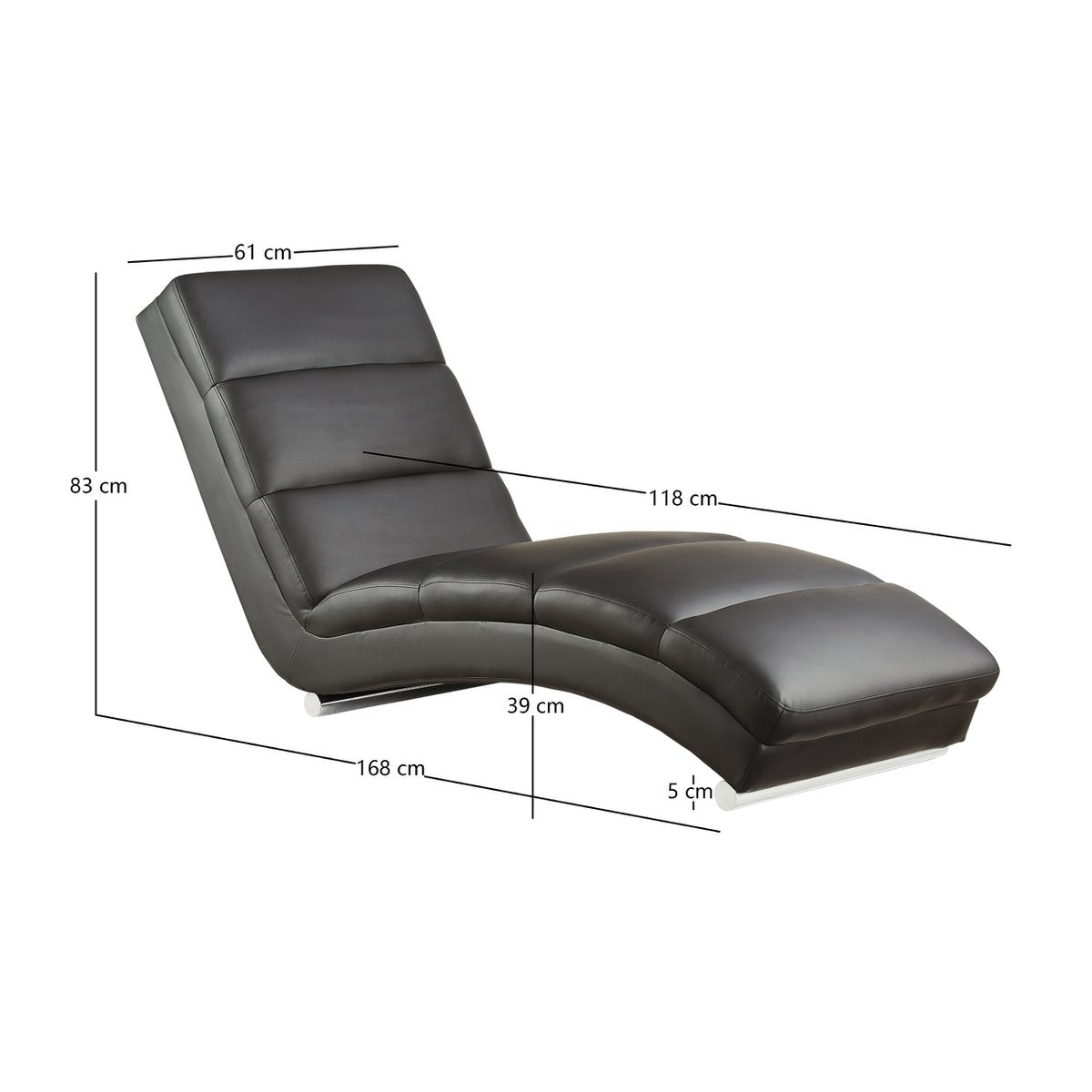 Relaxation lounger black imitation leather look
