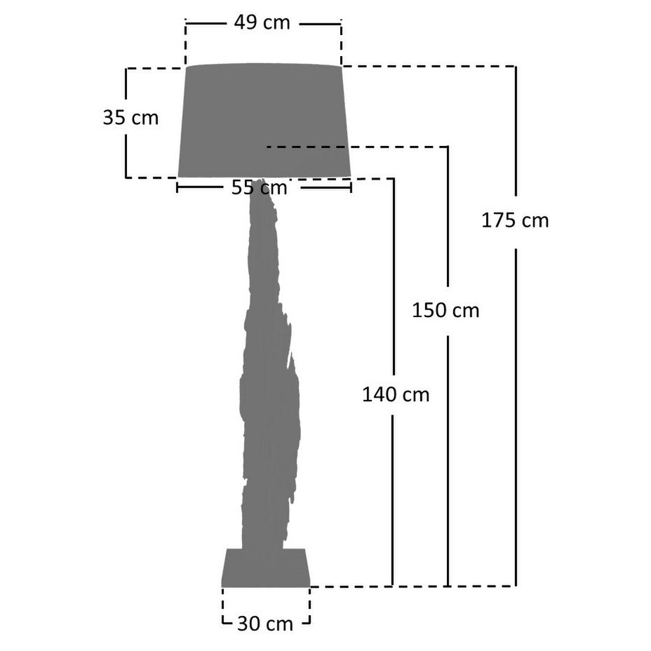 Stehleuchte Treibholz Natur/Weiß 175 cm