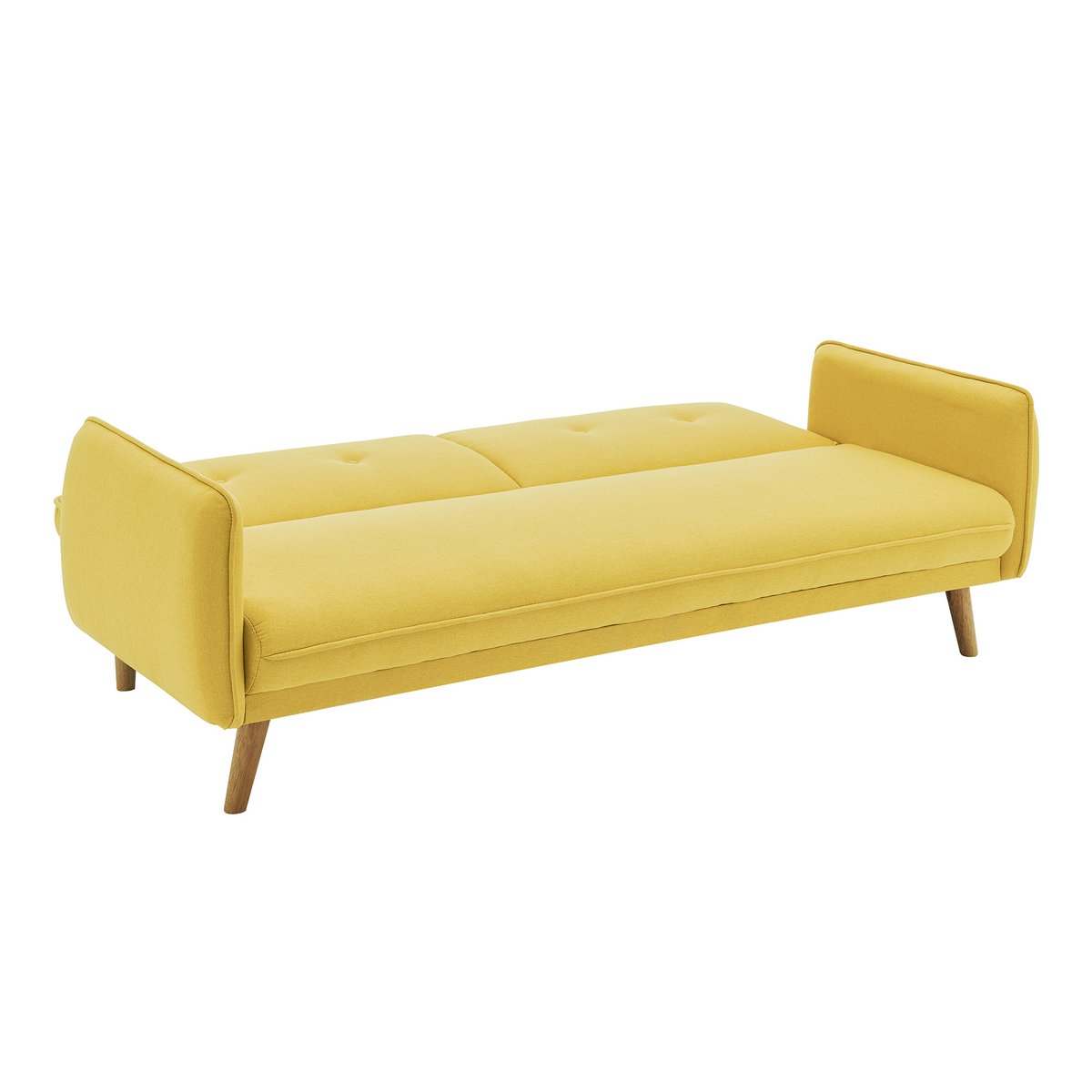 3-seater sofa textured fabric fine yellow
