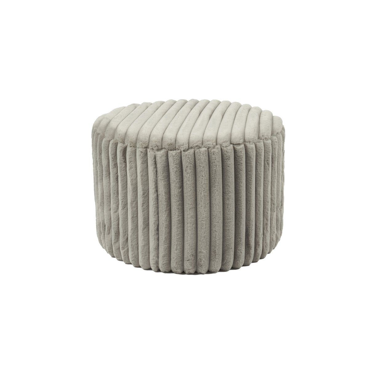 Sitzhocker Ø55 cm Plüsch-Cord Hellgrau