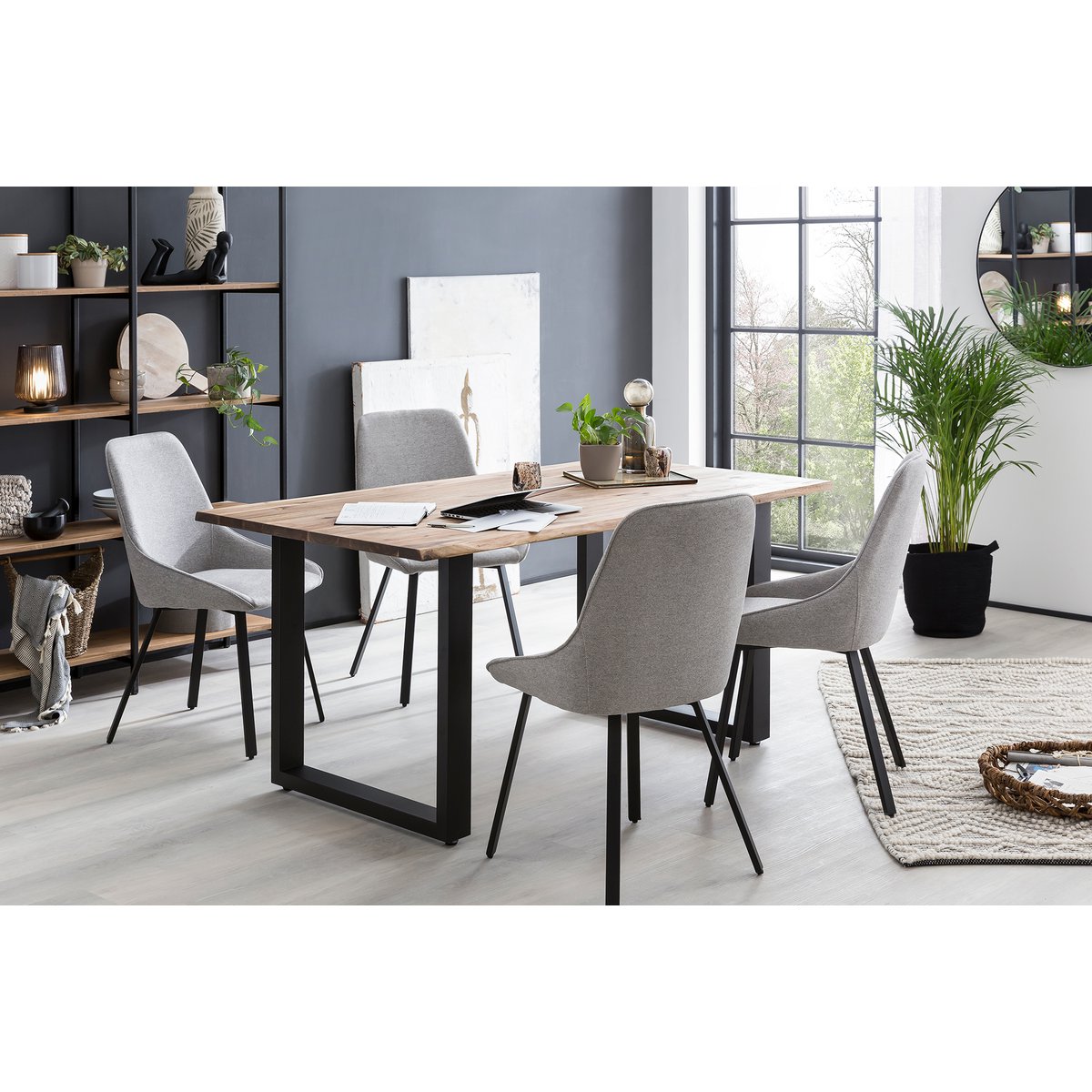 Dining chair set of 2 grey